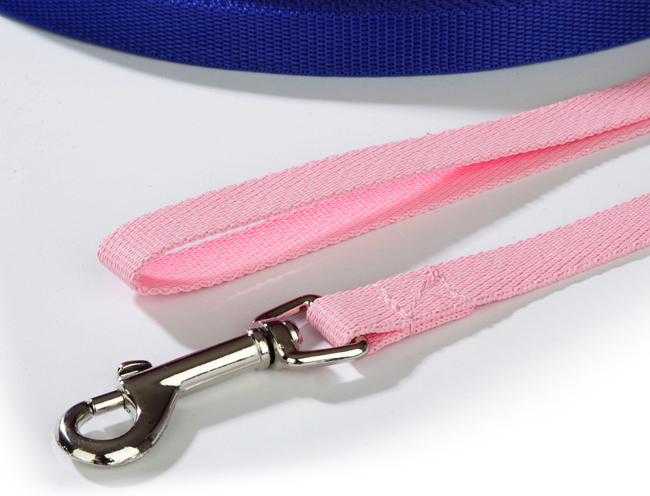 Piggy Harnesses - 15mm lead in baby pink with chrome trigger fitting.